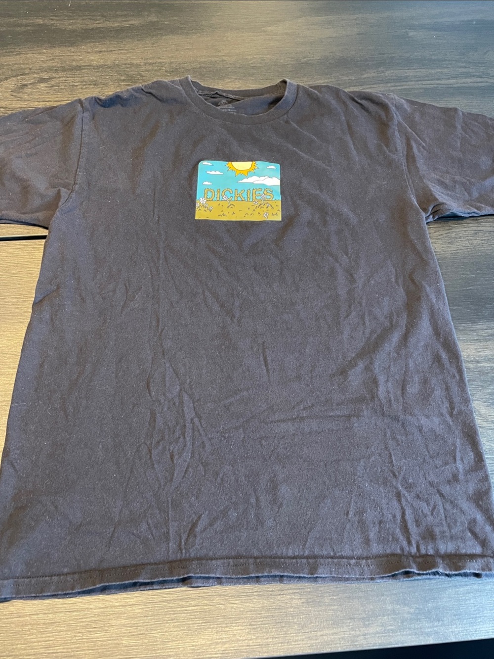 Dickies Black Short-Sleeve Tee with Colorful Chest Patch